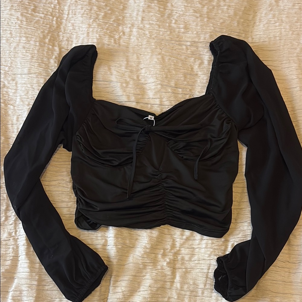 Elegant Black Long Sleeve Top